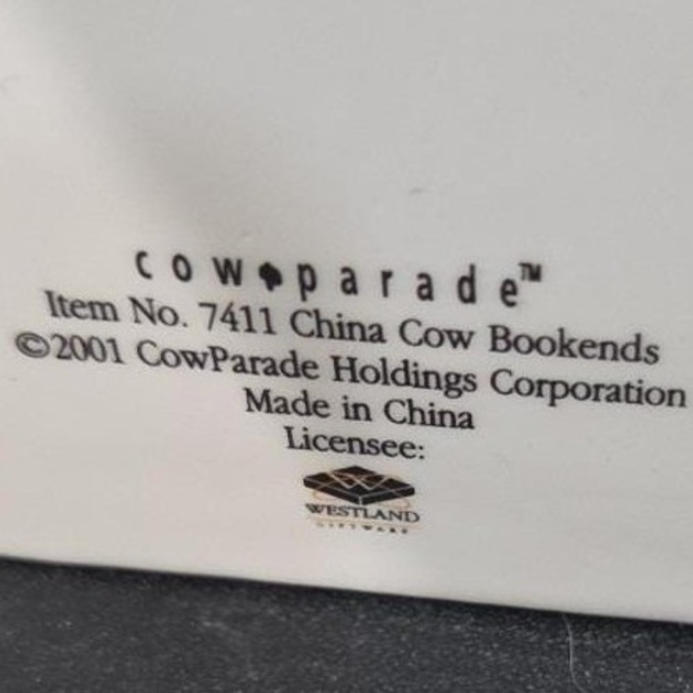 Cow Parade China Cow Bookends, Westland Giftware, Collectible #7411, No Box Flaw - Picture 10 of 11